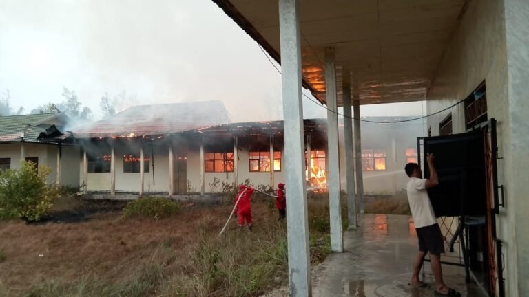 Api Karhutla Dekati SMKN 1 Timpah, Tiga Ruang Kelas Lama Terbakar