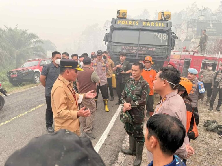 Hampir 700 Hektare Terbakar, Gubernur Agustiar Cek Langsung Karhutla di Barsel
