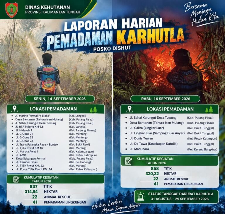 Gerak Cepat & Kerja Keras Tim Pemadam Karhutla, Titik Api Turun dari 16 Menjadi 7