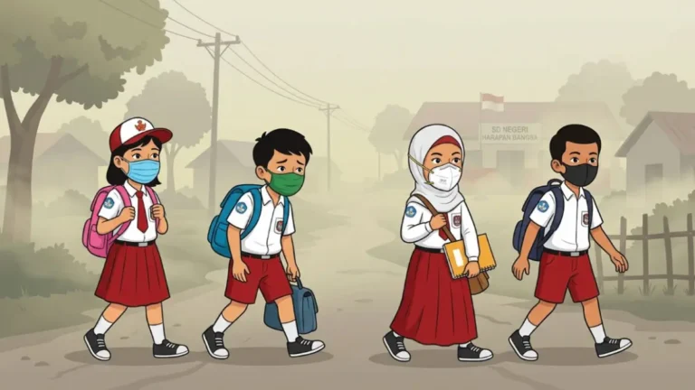 ilustrasi-pelajar-sd-berangka-ke-sekolah-mengenakan-maskermode-ai-4EUuD
